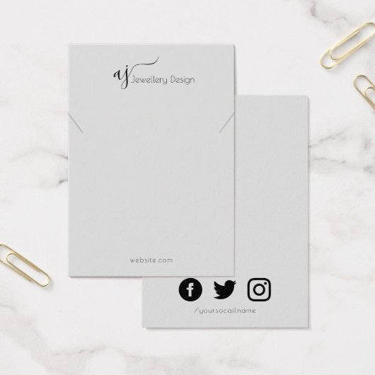 Monogram en sociaal ketting of armband visitekaartje (Kantoor)