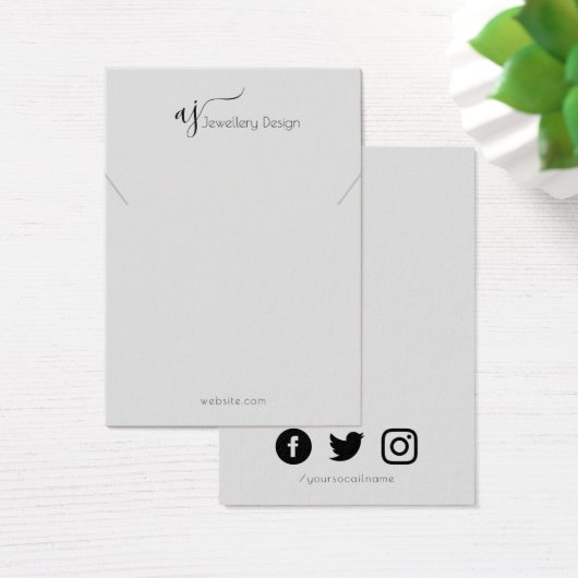 Monogram en sociaal ketting of armband visitekaartje (Bureau)