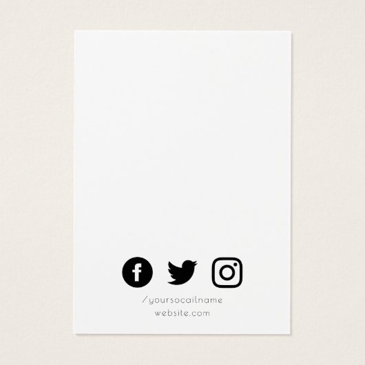 Monogram en  sociale-mediakaart visitekaartje (Achterkant)