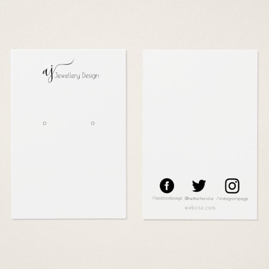 Monogram- en sociale-mediaschermkaart visitekaartje (Voorkant /achterkant)