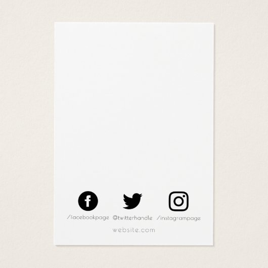 Monogram- en sociale-mediaschermkaart visitekaartje (Achterkant)