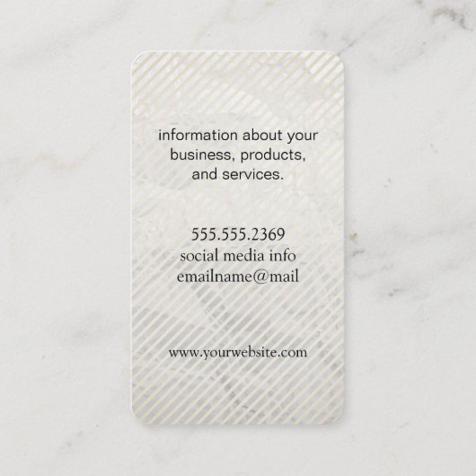 Monogram en strepen voor hedendaagse textuur visitekaartje (Achterkant)
