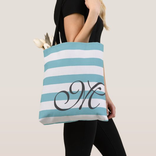 Monogram en Stripes Canvas tas (Dichtbij)