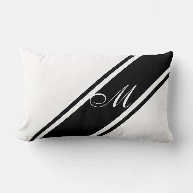 Monogram en Stripes Kussen (Voorkant)
