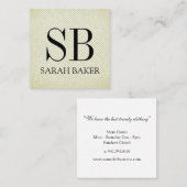 Monogram en Stripes Vierkante Visitekaartje (Voorkant / Achterkant)