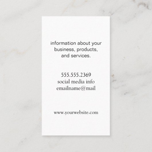 Monogram en Stripes Visitekaartje (Achterkant)