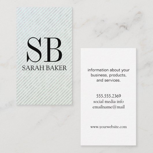 Monogram en Stripes Visitekaartje (Voorkant / Achterkant)