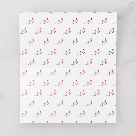 Monogram en Wreath | Winter Greenery Wedding Plaatskaartje (Binnenkant ongevouwen)