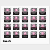 Monogram en Zebra-Adresetiketten Vierkante Sticker (Vel)
