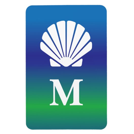 Monogram en zee shell cruise cabine deurmarkering magneet (Verticaal)
