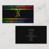 Monogram en zwarte strepen visitekaartje (Voorkant / Achterkant)