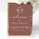 Monogram Engagement Party Welkomstbord Schuimbord Poster<br><div class="desc">Een simpele chic foliage faux folie monogram terracotta verlovingspartij verwelkomde bordschuimbord. Eenvoudig aan te passen met uw details. Modern boho verlovingspartij verwelkomde bordschuimbord bewerkbaar, eisende uitnodiging voor fotobruiloft, aanpasbaar, handgeschreven, kalligrafie, eenvoudig, elegant. AANPASSING: Als u een ontwerpaanpassing nodig hebt, kunt u contact met mij opnemen via chat. Als u informatie...</div>