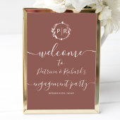 Monogram Engagement Party Welkomstbord Schuimbord Poster