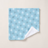 Monogram engel blauw cirkelpatroon bad handdoek (Wasdoekje)