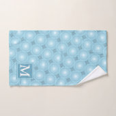 Monogram engel blauw cirkelpatroon bad handdoek (Handdoek)