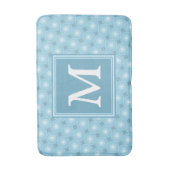 Monogram engel blauw cirkelpatroon badmat (Voorkant Verticaal)