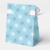 Monogram engel blauw cirkelpatroon bedankdoosjes (Achterkant)