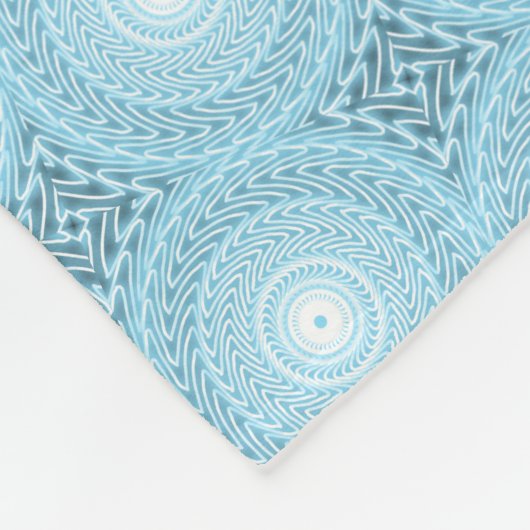 Monogram engel blauw cirkelpatroon fleece deken (Hoek)