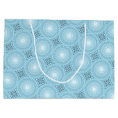Monogram engel blauw cirkelpatroon groot cadeauzakje (Achterkant)