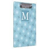 Monogram engel blauw cirkelpatroon klembord (Rechts)