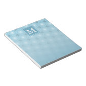 Monogram engel blauw cirkelpatroon notitieblok (Schuin)