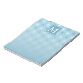 Monogram engel blauw cirkelpatroon notitieblok (Linkerzijde)