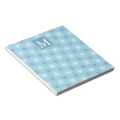 Monogram engel blauw cirkelpatroon notitieblok (Schuin)
