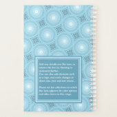 Monogram engel blauw cirkelpatroon planner (Achterkant)