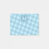Monogram engel blauw cirkelpatroon post-it® notes (Voorkant)
