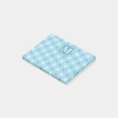 Monogram engel blauw cirkelpatroon post-it® notes (Schuin)