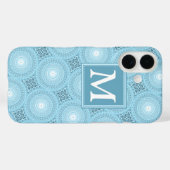 Monogram engel blauwe cirkels patroon Case-Mate iPhone case (Achterkant (horizontaal))