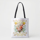 Monogram Engels Tuin Bloemen Tote Bag (Voorkant)