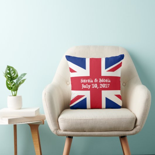 Monogram England Union Jack Wedding Kussen (Stoel)