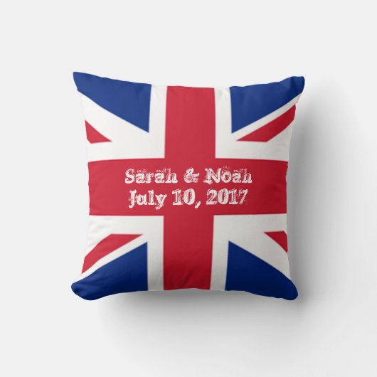 Monogram England Union Jack Wedding Kussen (Voorkant)