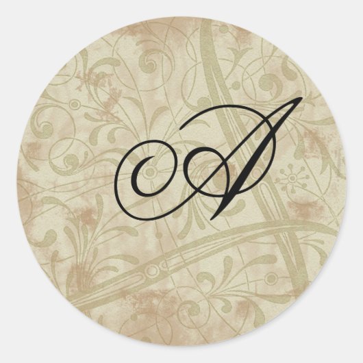 Monogram envelop ronde sticker (Voorkant)