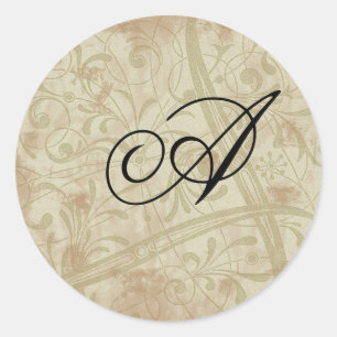 Monogram envelop ronde sticker