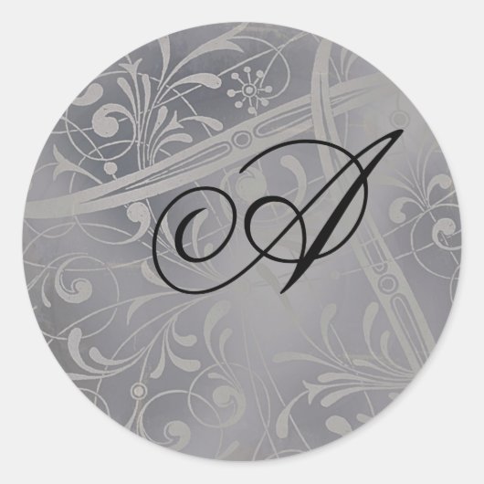 Monogram envelop ronde sticker (Voorkant)