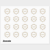 Monogram envelop voor witte en gouden badge ronde sticker (Vel)