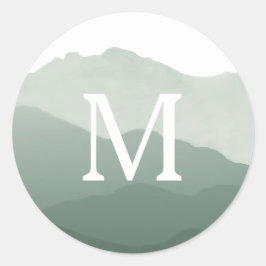 Monogram Envelopzegel voor gebergte Ronde Sticker