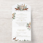 Monogram | Equestrian English Manor Wedding All In One Uitnodiging (Binnenkant)