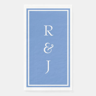 Monogram Et-teken Letter Korenbloem Blauwe Bruilof Servet