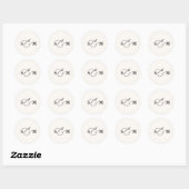Monogram Et-teken Script Ivoor Bruiloft Ronde Sticker (Vel)