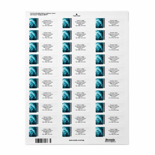 Monogram Etiket bedrijfsadres/persoonlijke strips (Full Sheet)