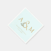 Monogram, Eucalyptus Ampersand, Blauw & Goud Servet (Hoek)