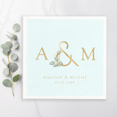 Monogram, Eucalyptus Ampersand, Blauw & Goud Servet
