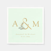 Monogram, Eucalyptus Ampersand, Groen & Goud Servet (Voorkant)