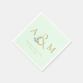 Monogram, Eucalyptus Ampersand, Groen & Goud Servet (Hoek)