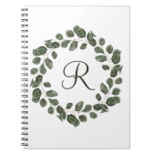 Monogram Eucalyptus blaast elegant modern Notitieboek (Voorkant)