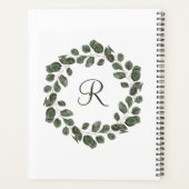 Monogram Eucalyptus blaast elegant modern Planner (Achterkant)