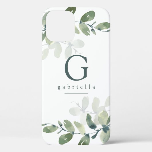 Monogram Eucalyptus Botanisch Case-Mate iPhone Case (Achterkant)